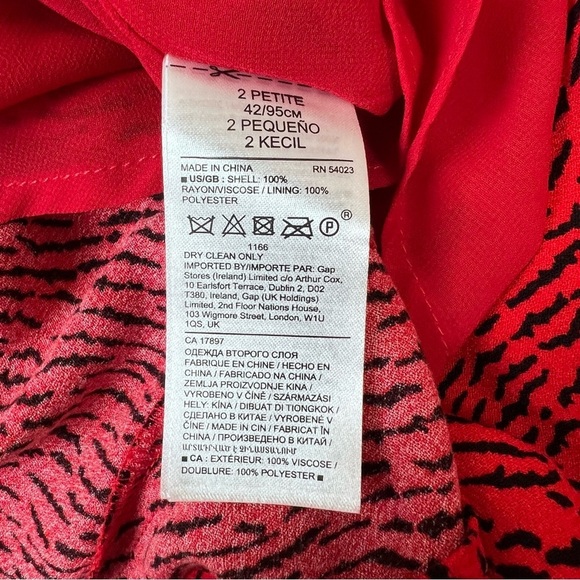 NWT Banana Republic Red Zebra Tiger Stripe Keyhole Puff Sleeve Skater Dress - Picture 7 of 9